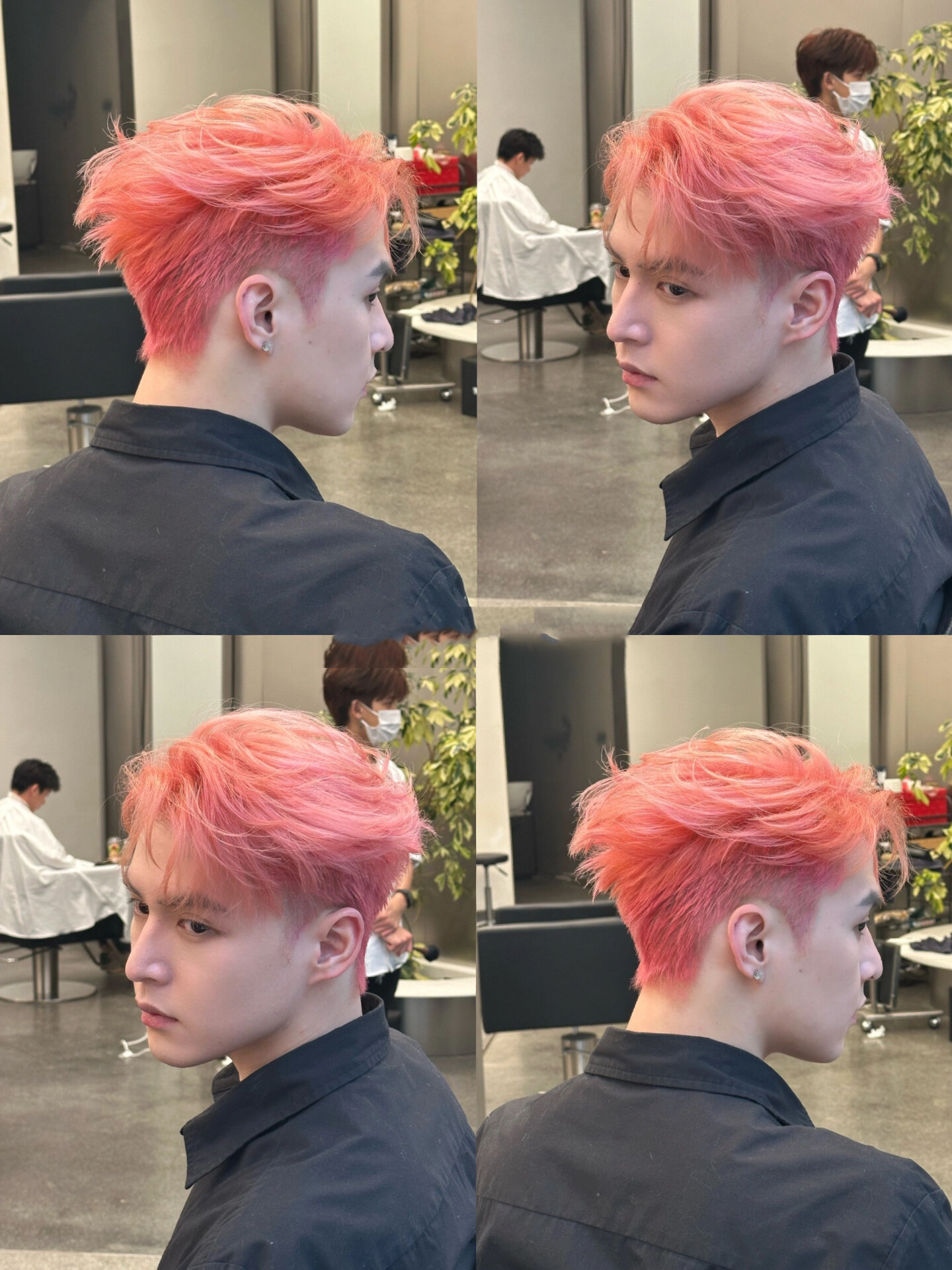 当男生染粉色头发后,真的好帅～|男生发色