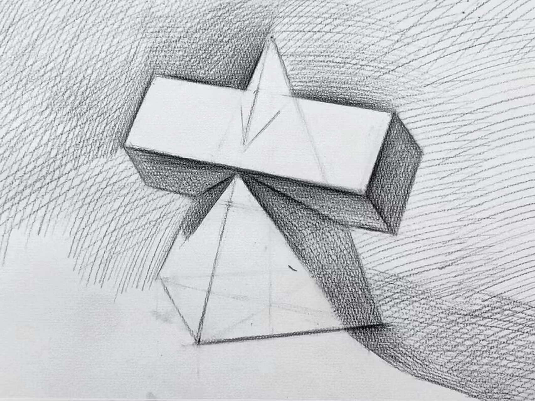 素描基础系列|十字方锥绘画步骤教程
