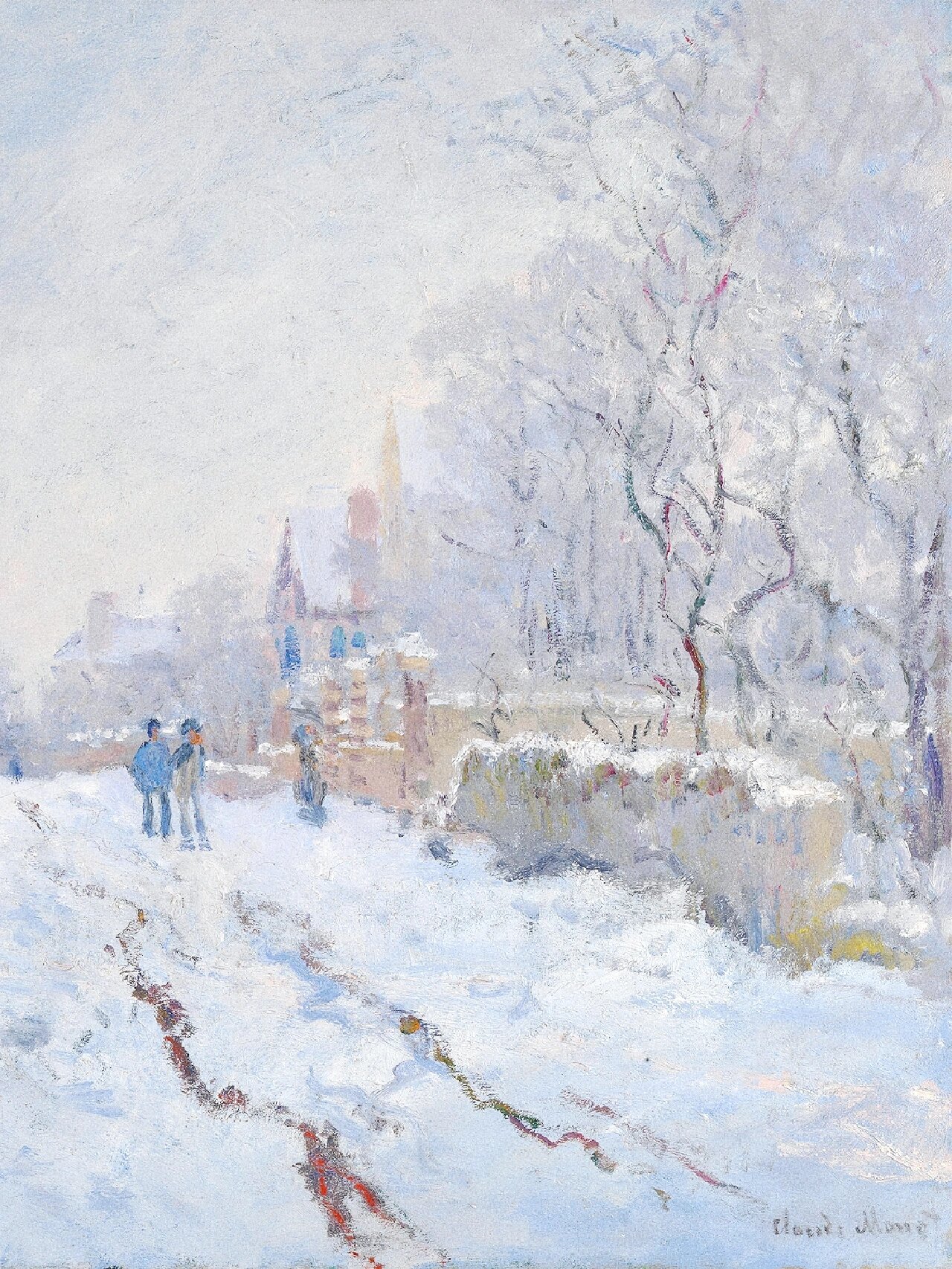 莫奈《阿让特伊的雪景》作品欣赏(含细节)