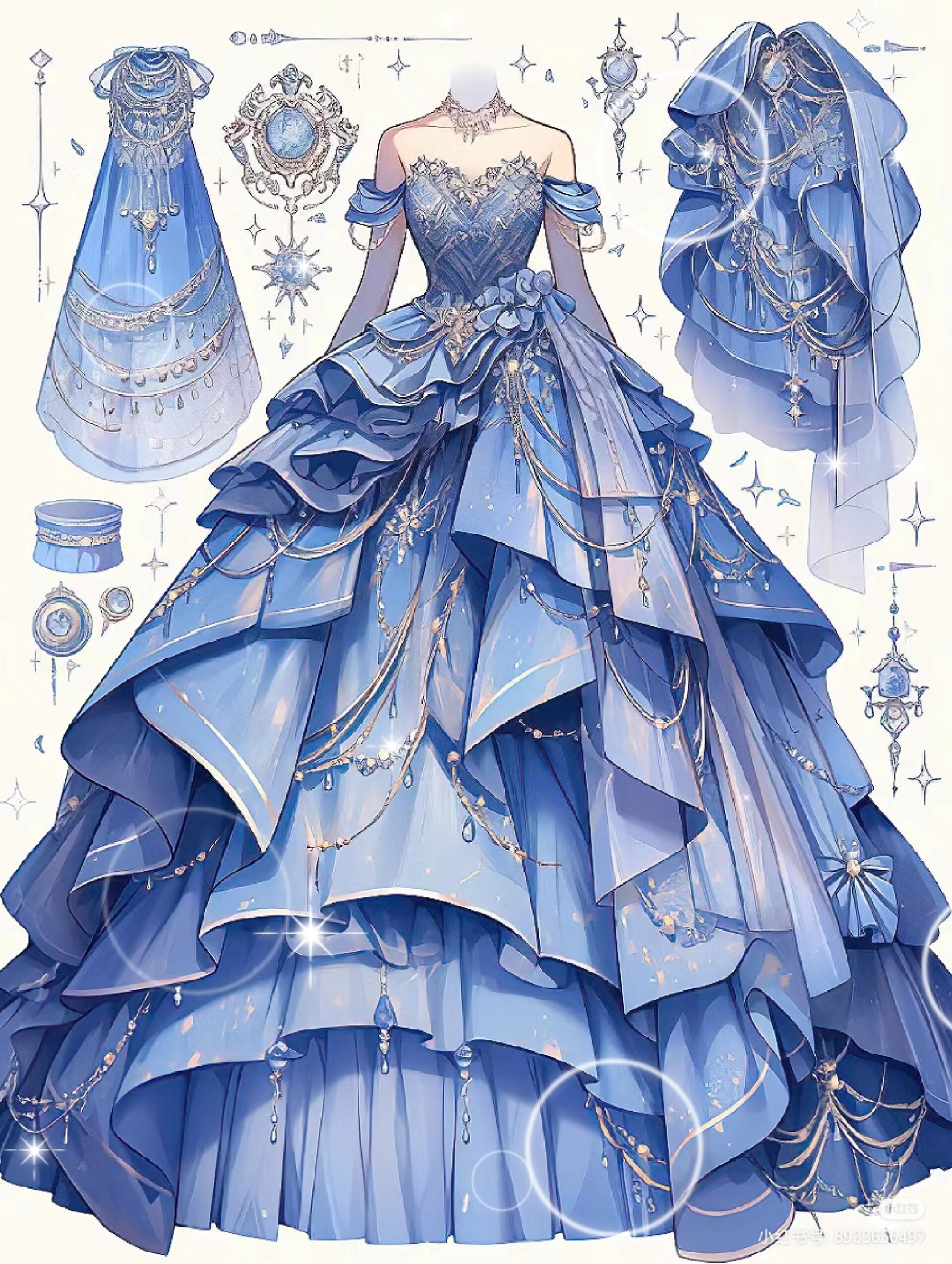 蓝色礼服极限四选一,看看哪个是你的最爱