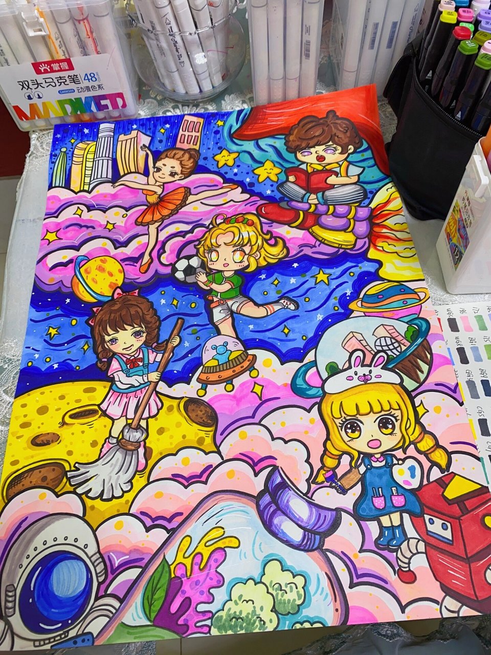 73德育绘画73 94德智体美劳,全面发展94