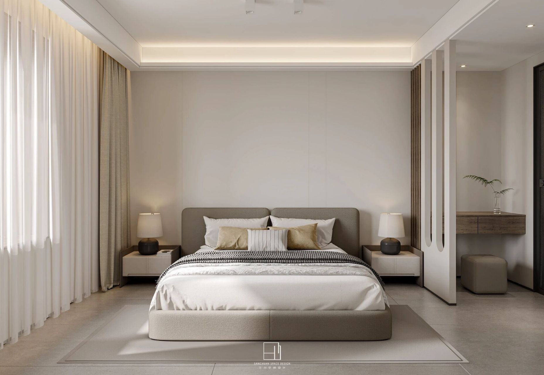 遇到卧室卫生间门对床的两种办法!