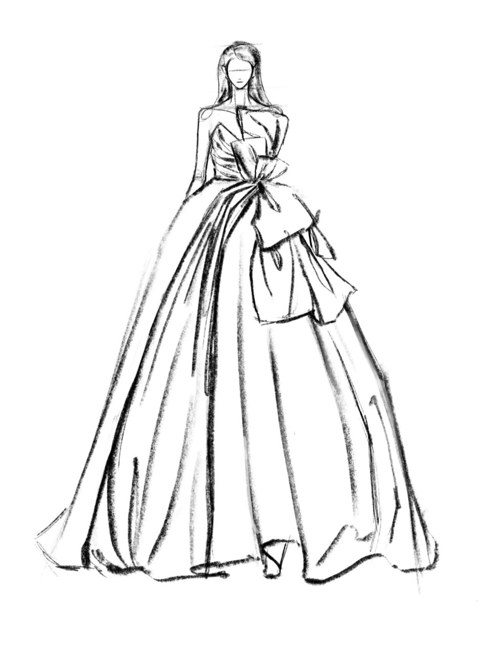 服装设计手绘线稿✍🏻 |  礼服系列合集💃🏻 最近睡前会坚持