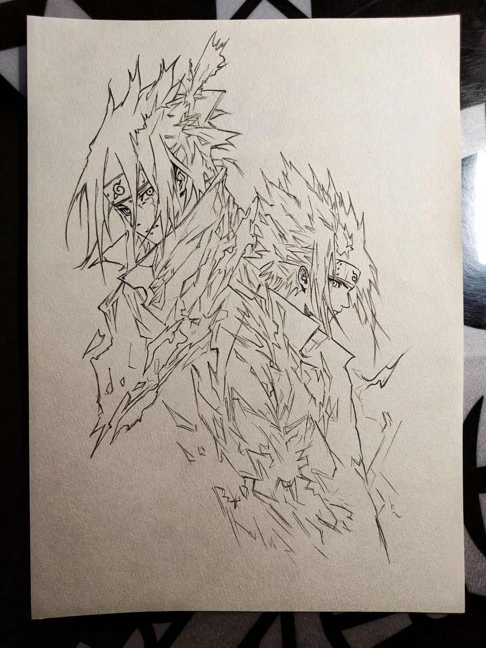 火影手绘定制——宇智波佐助(黑白系)