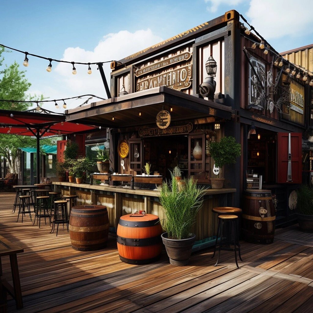 西部牛仔风——自由独立冒险的集装箱酒吧!