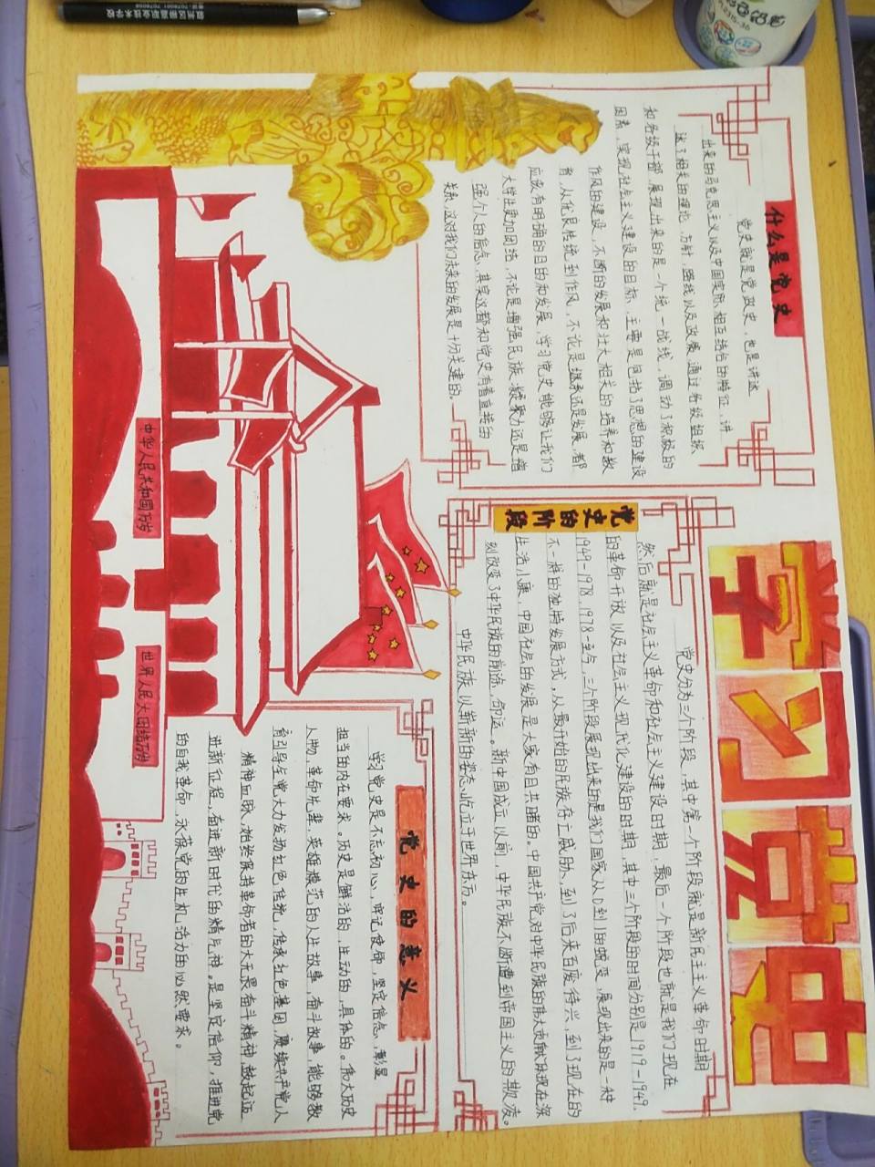 关于学习党史的手抄报