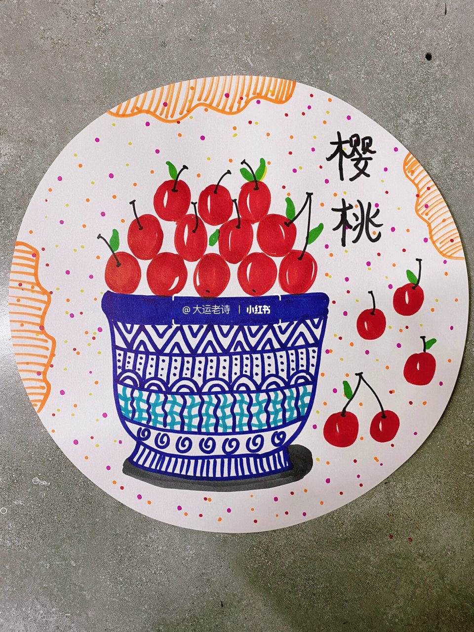 少儿创意绘画《樱桃》步骤|好好看 樱桃好吃又好看