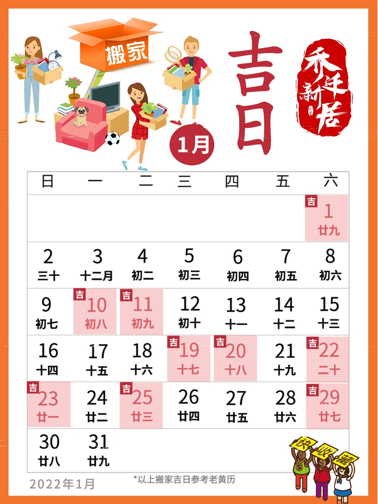 2022年2月搬家黄道吉日图片