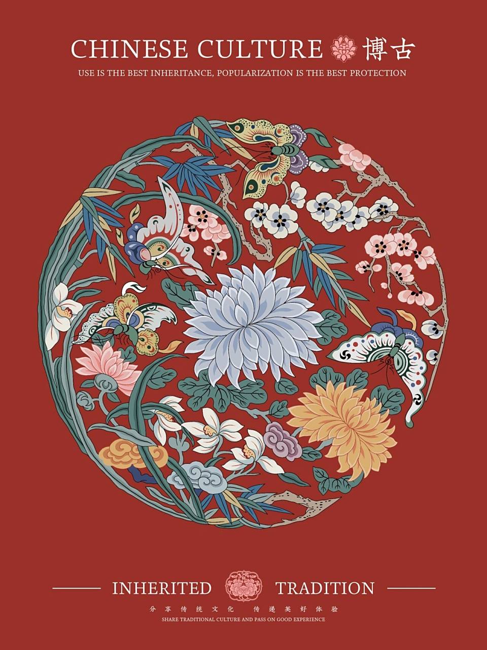 最美中国传统纹样|吉祥团花图案 一个契机认识了 ,他和我一样喜欢传统