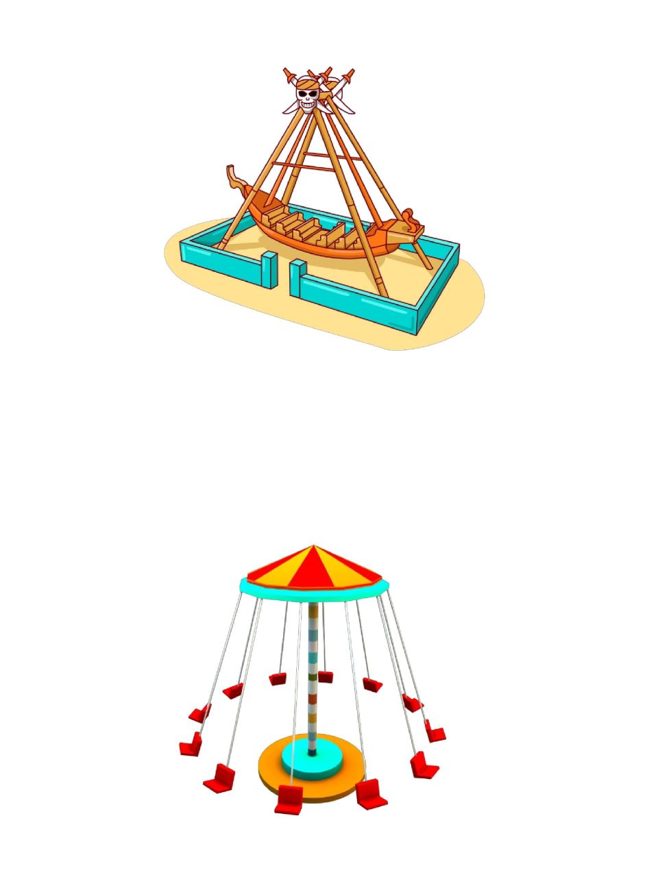 卡通·游乐园免抠素材9696  游乐场的奇妙世界,让我们穿越时光