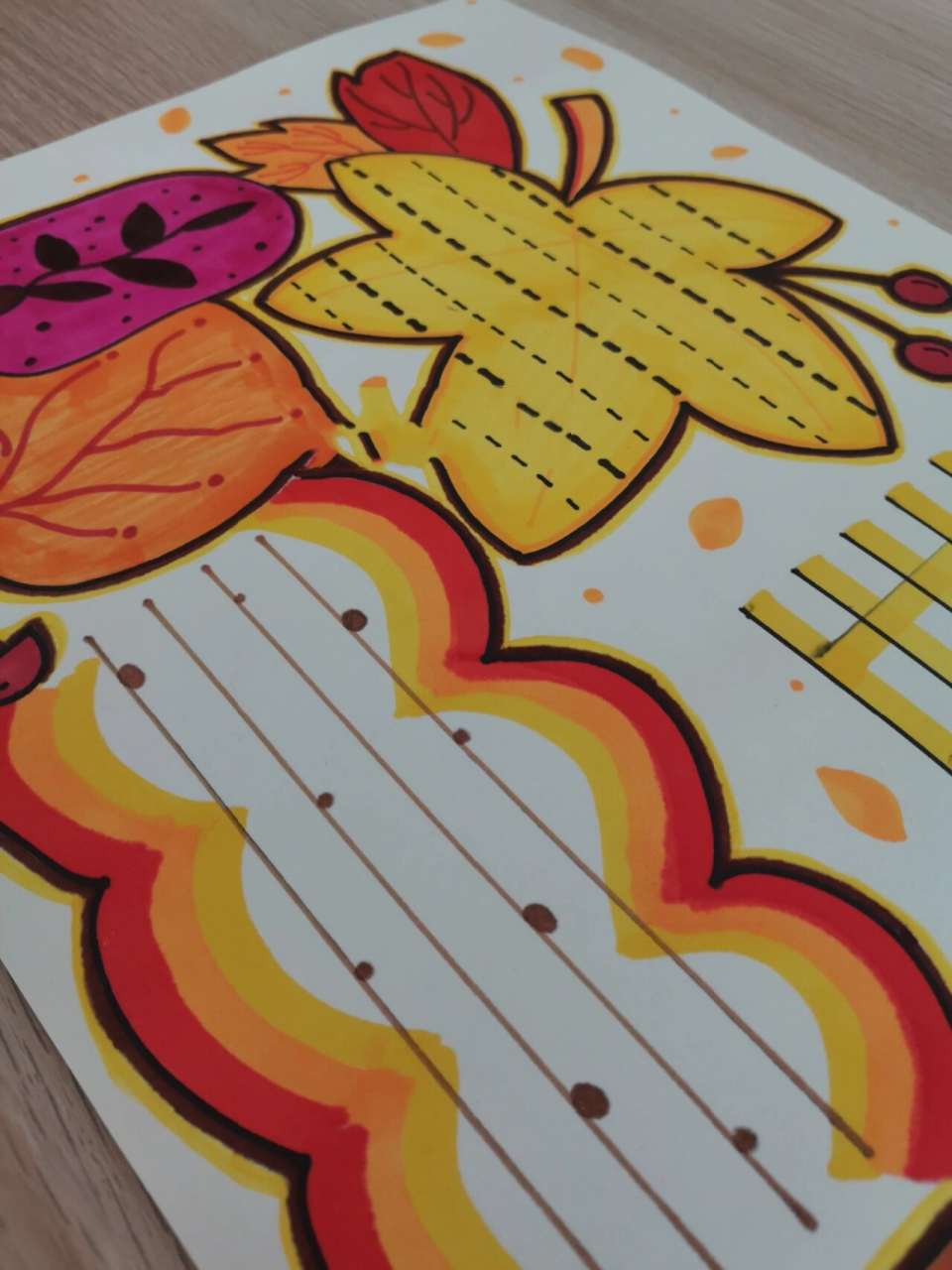 秋天的落叶手抄报～ 图片借鉴于某怼怼