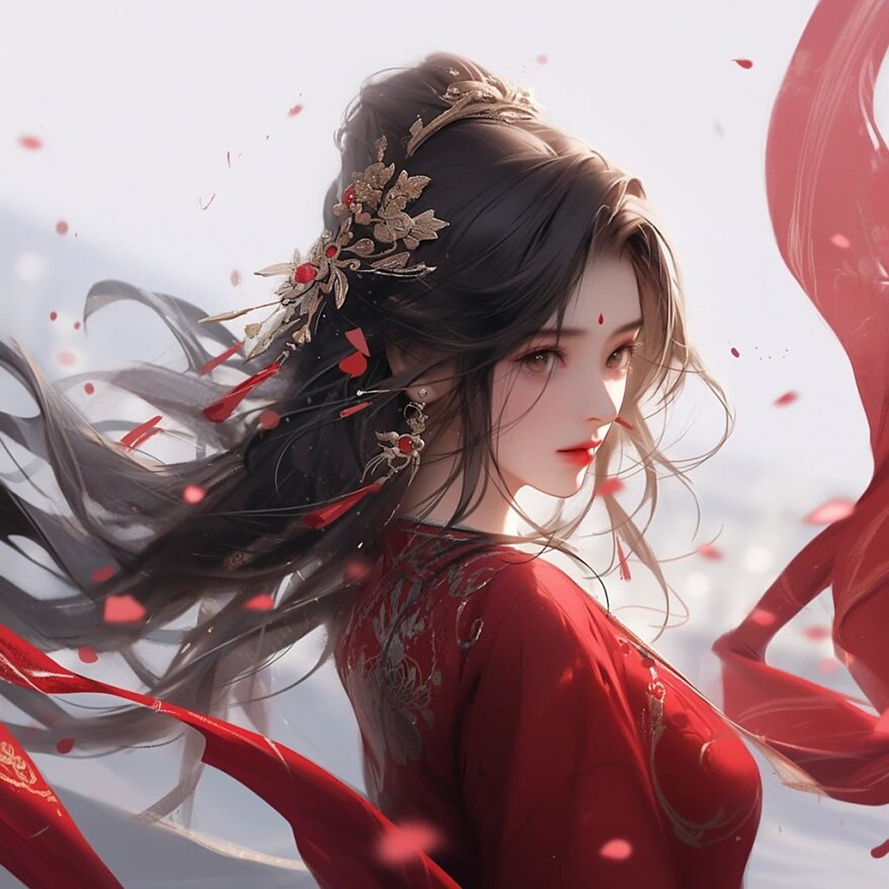 古风女生头像|红衣古装