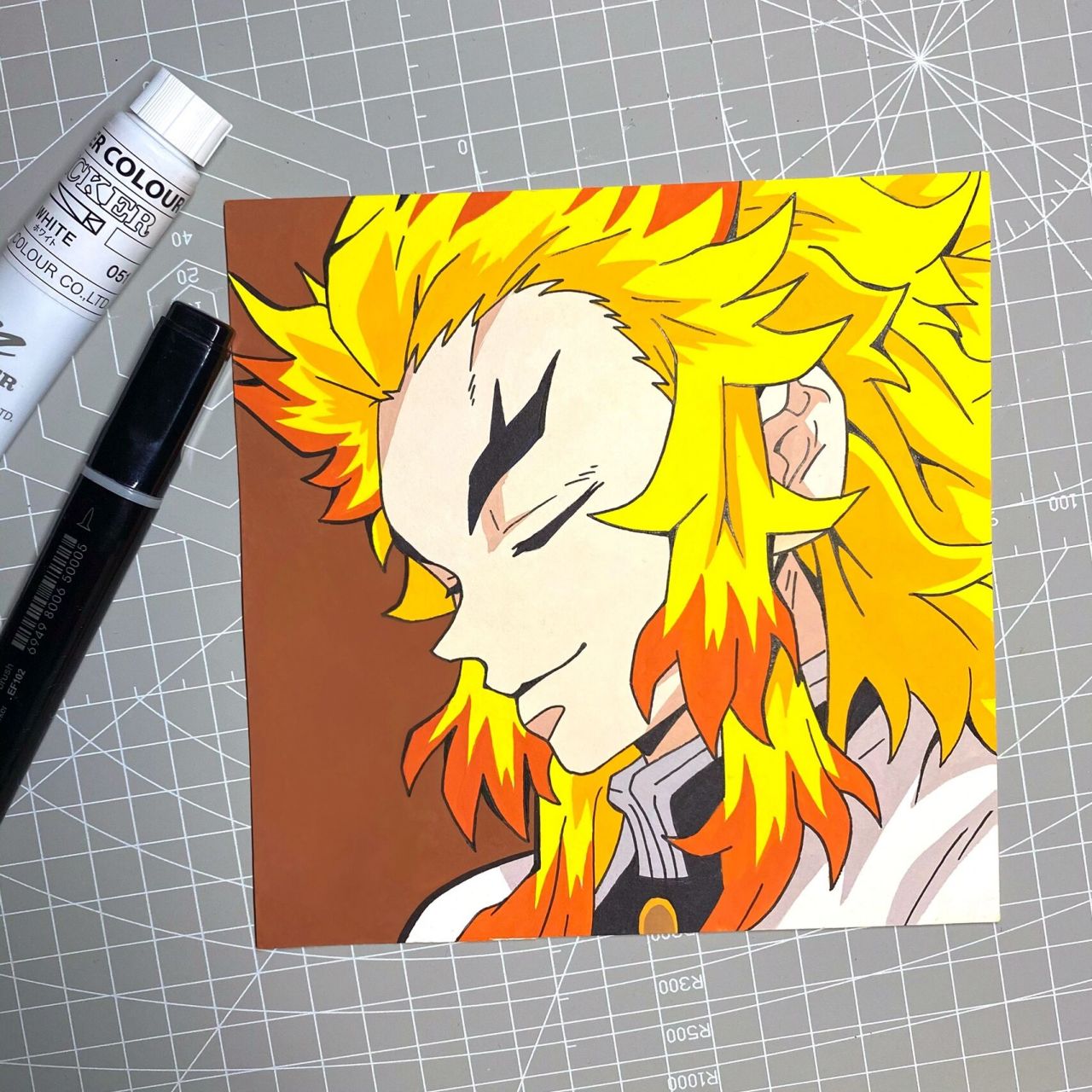 鬼灭之刃手绘|大哥炎柱 炼狱杏寿郎(附过程 喜欢大哥在车上的这一幕呜