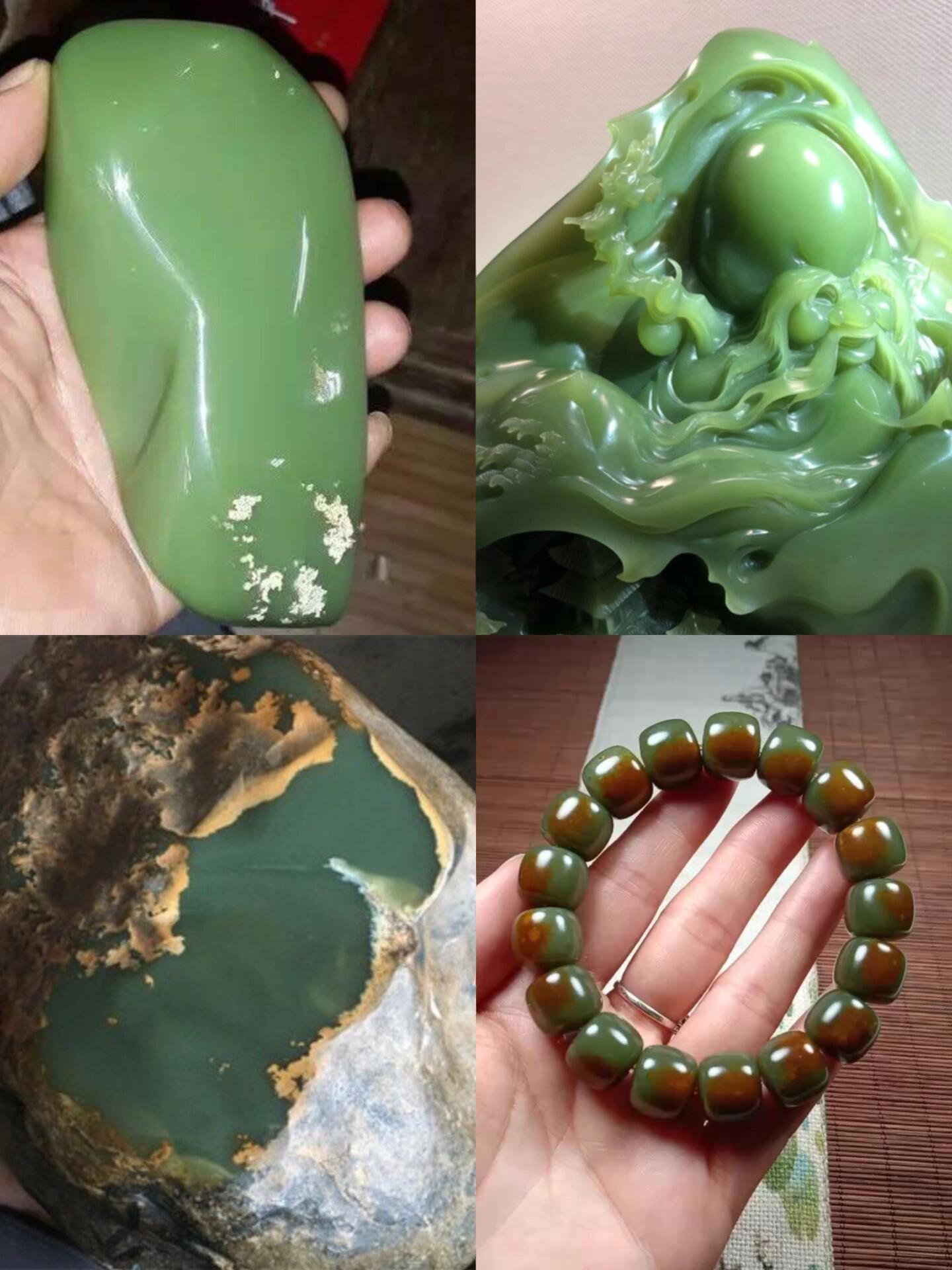 颜色主要有黄色和绿色两种,因产于当地的河中或河床,因而得名,好的河