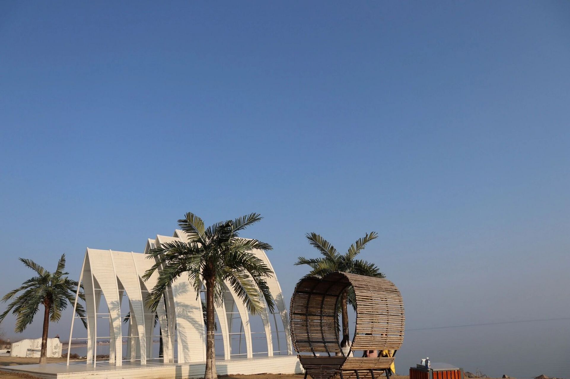 巢湖网红打卡地 97云水湾公园:有种去海边的感觉,棕榈树,沙滩,椰子