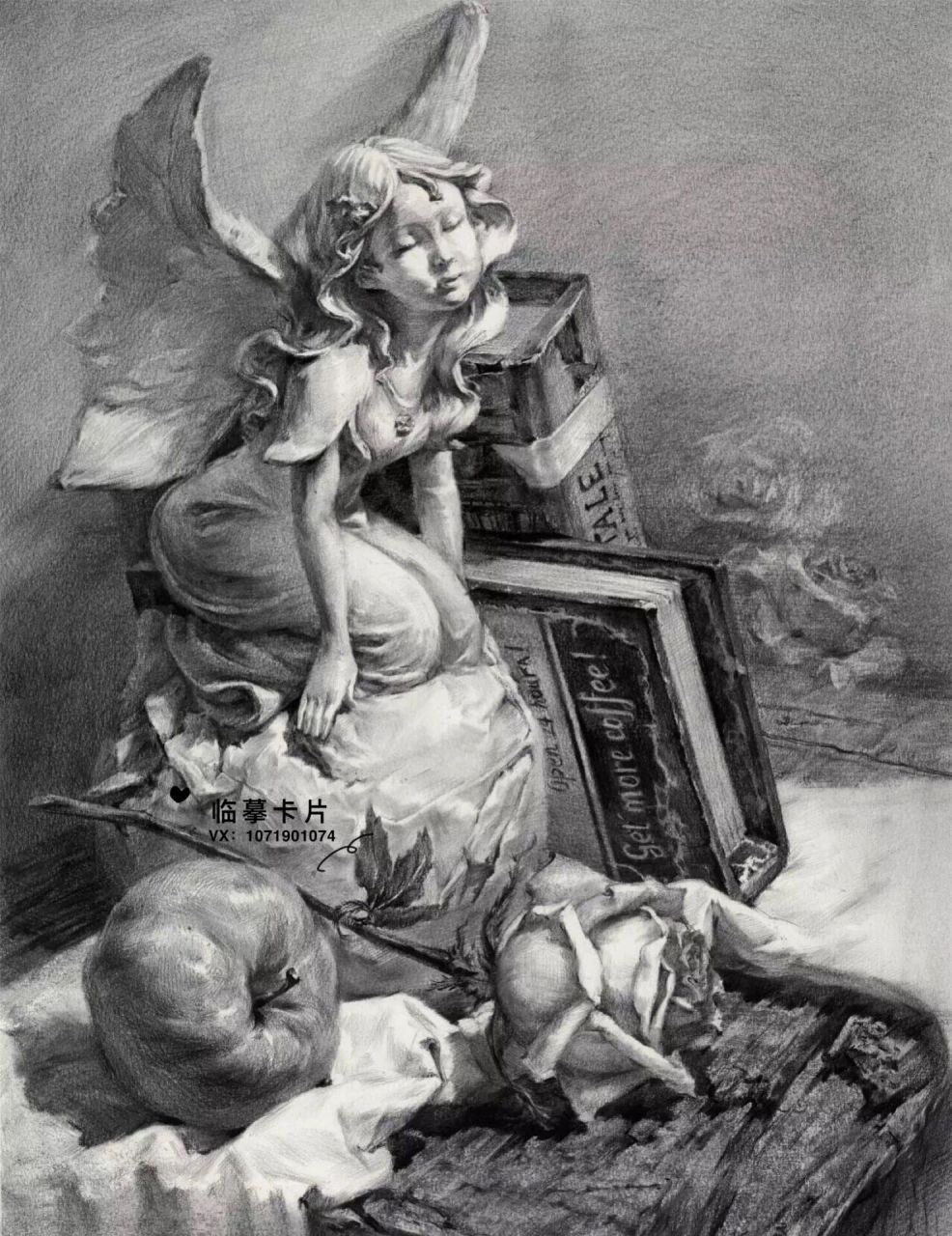 长期素描小天使原图