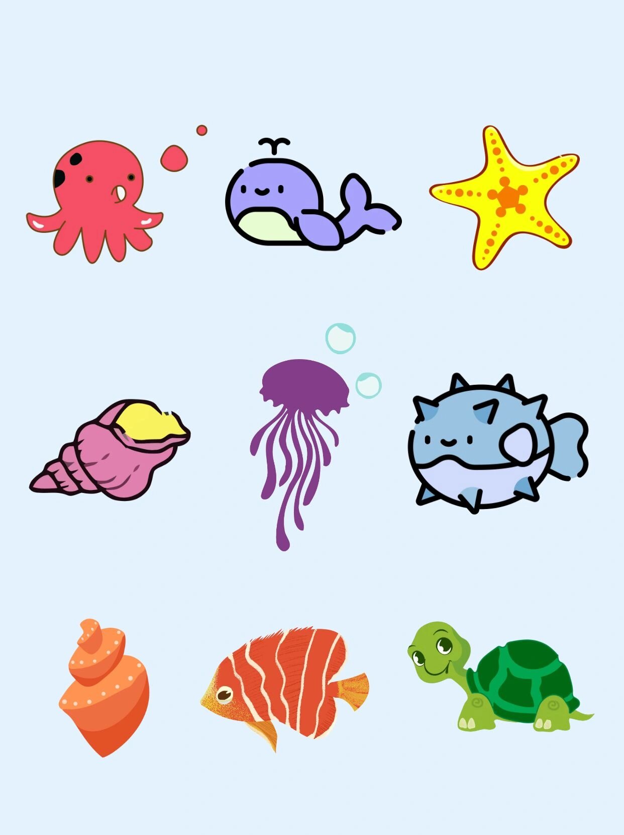 卡通海洋生物素材