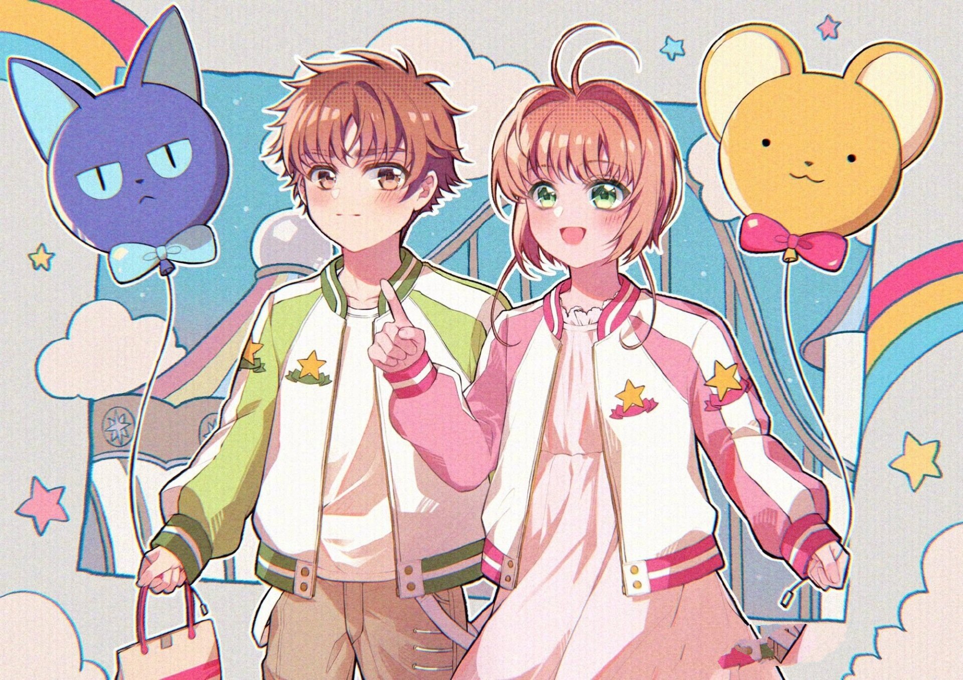 【魔卡少女樱壁纸】 竹马绕青梅—小樱&小狼