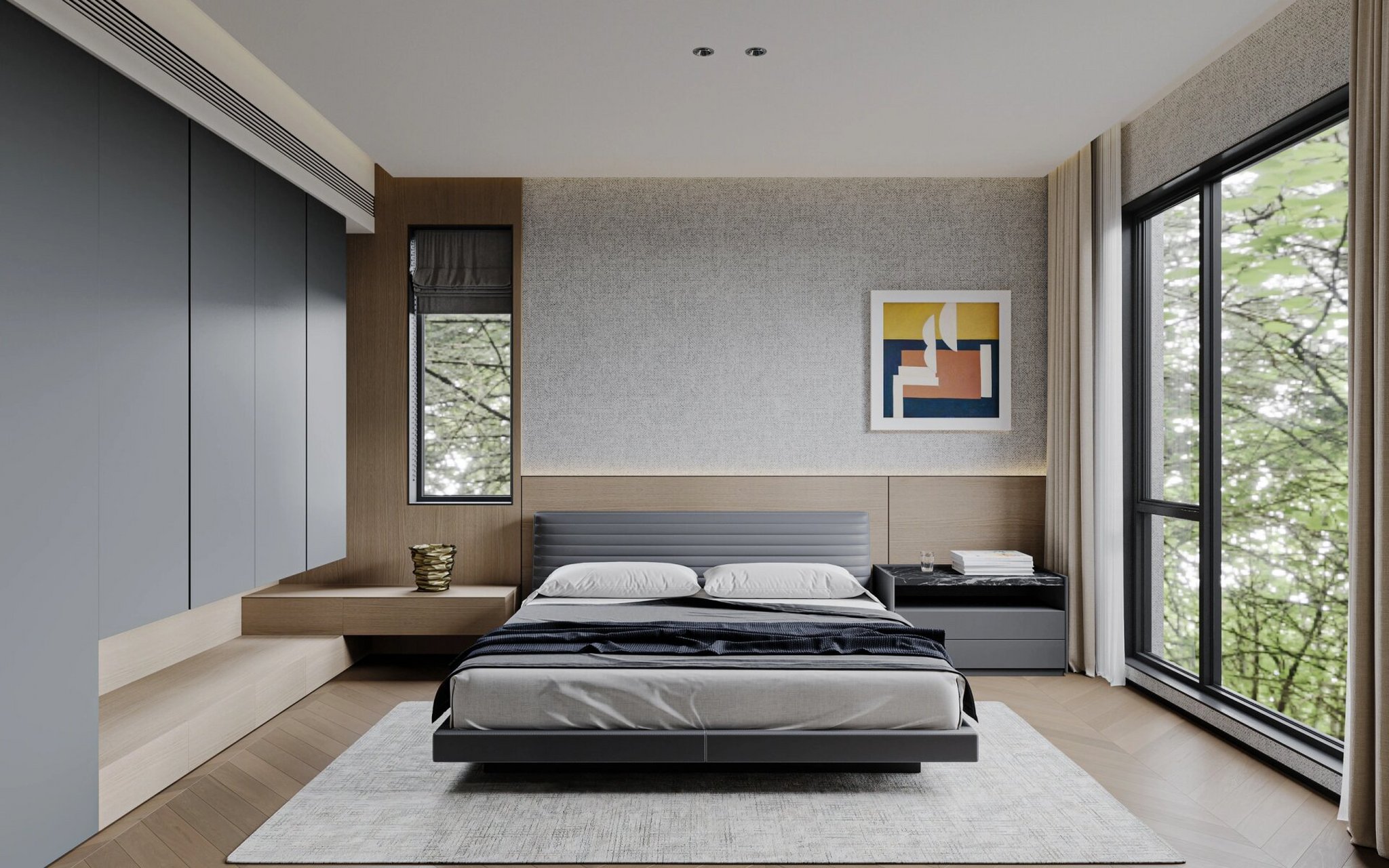 极简意式床头背景,氛围感卧室设计 卧室作为人的最重要睡眠空间,舒适