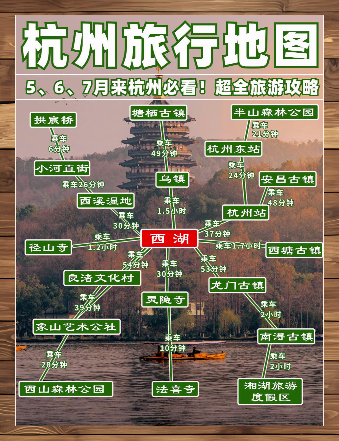 六月七月游杭州必备旅行地图指南