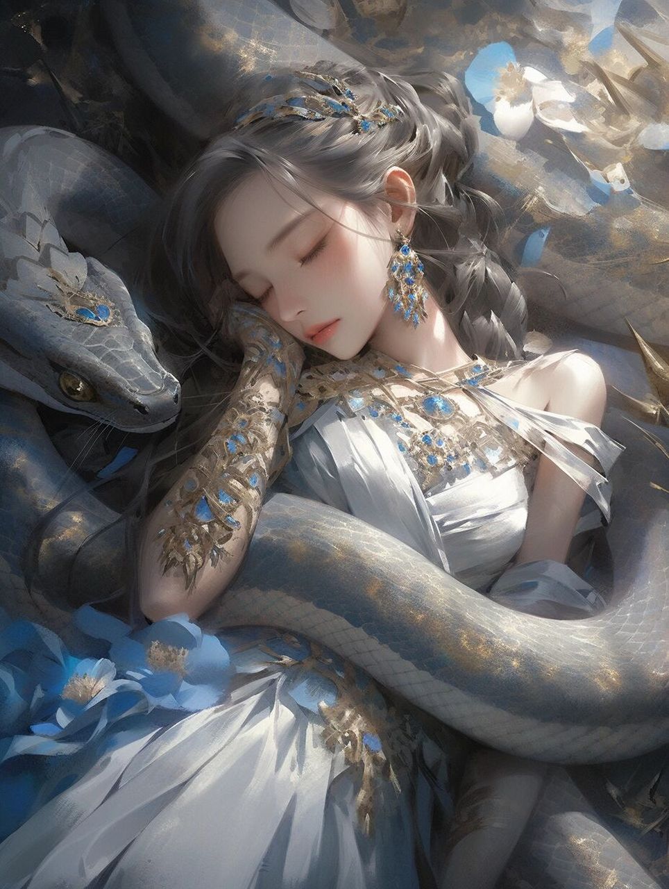 【十二生肖】巳蛇—银蛇少女,冷艳美人  蛇蛇们快来呀