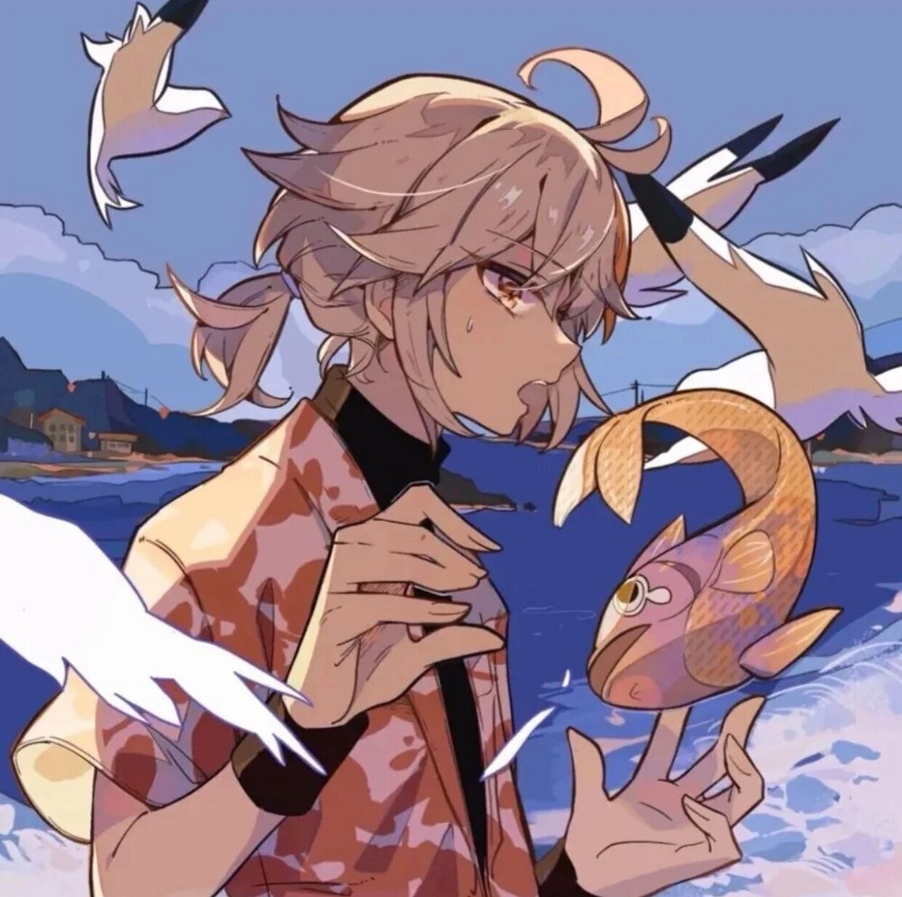 枫原万叶头像 #原神# #枫原万叶# #头像# #动漫男生头像