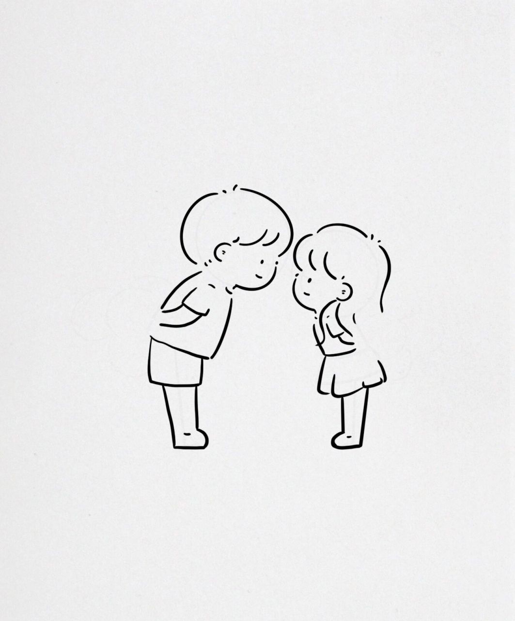 今日超甜教程99 	 情侣日常 简笔画教程 手绘分享 手帐素材 画个简