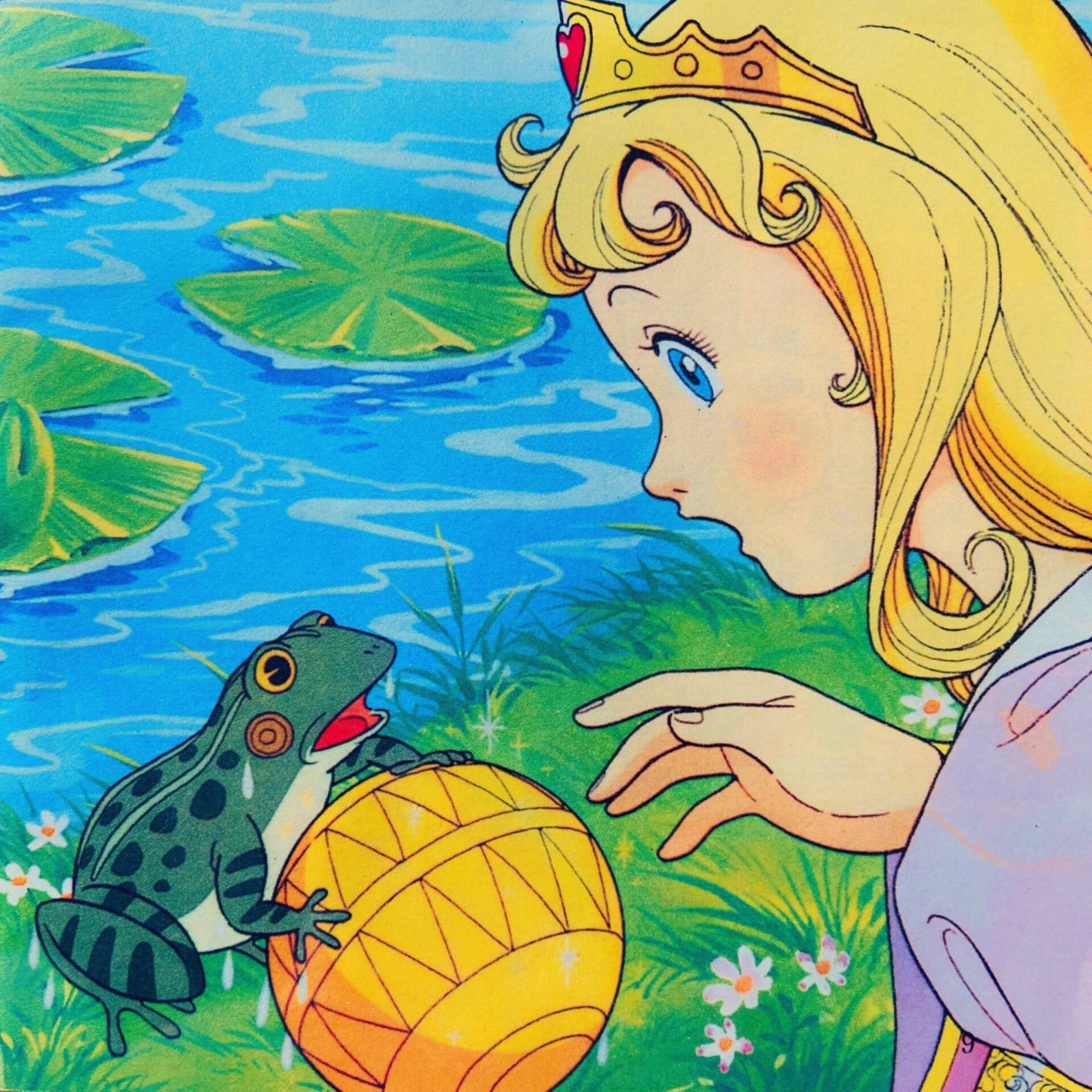 的故事内容:很久以前,有一个王子被巫婆施了魔法,变成了青蛙,每天住在