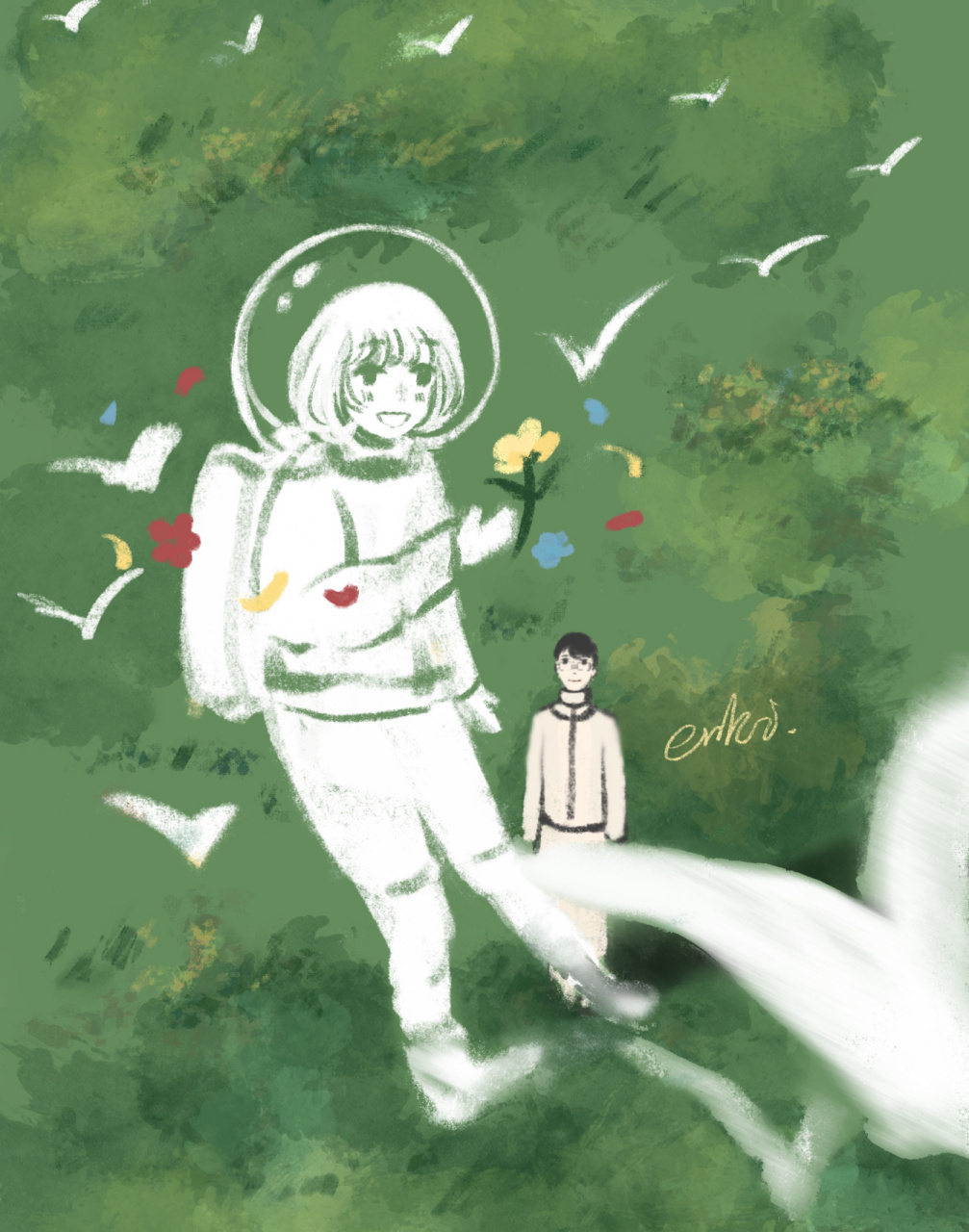 【插画】《带上她的眼睛》 很喜欢的刘慈欣的一篇小说.