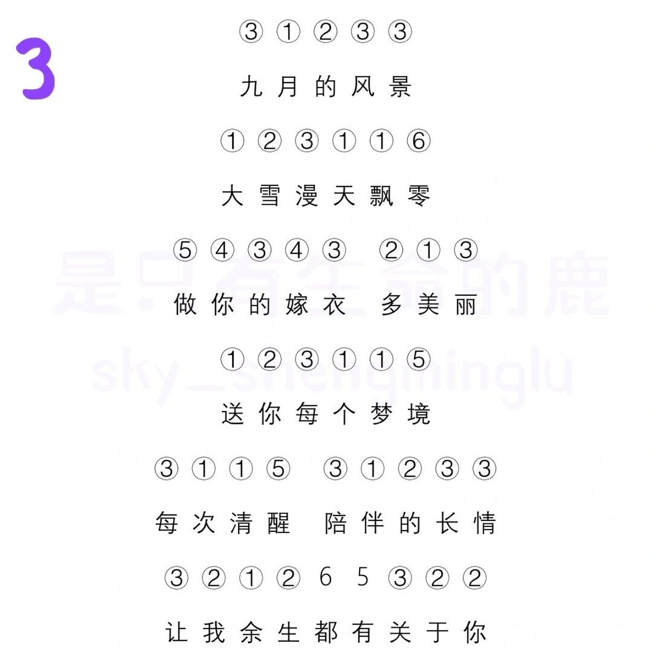 光遇琴谱《四季予你》