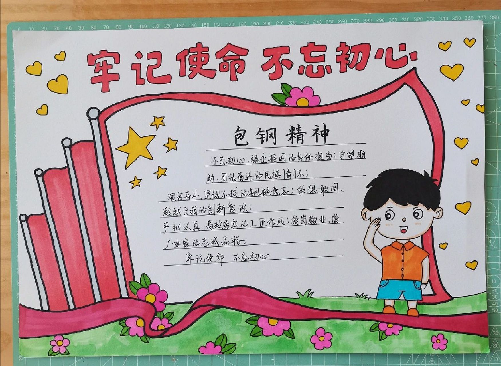 红色文化手抄报～～ 女鹅学校要求做"包钢精神"手抄报 安排～～ 不是