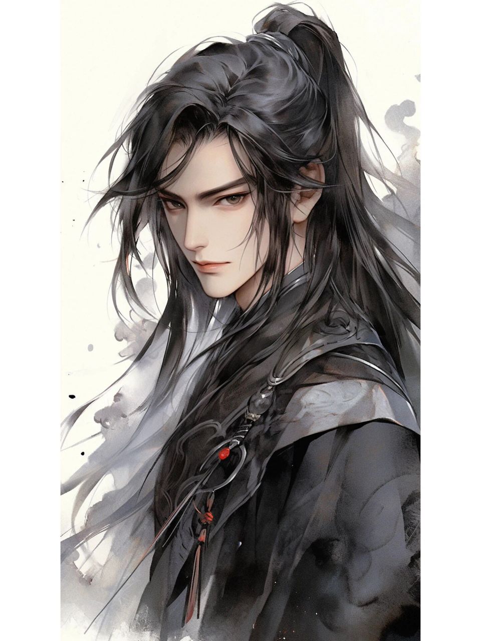 水墨古风系列|英俊潇洒的黑衣美男0505