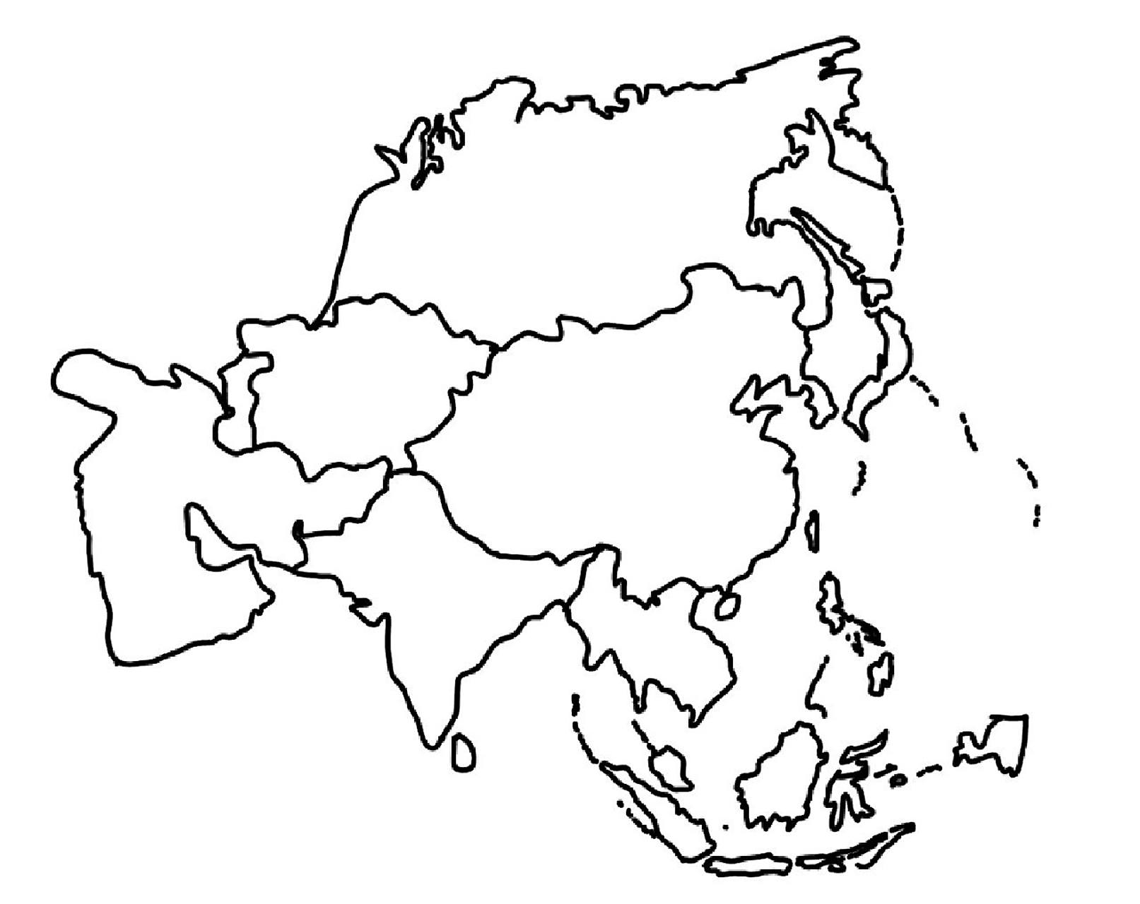 亚洲地理分区空白图