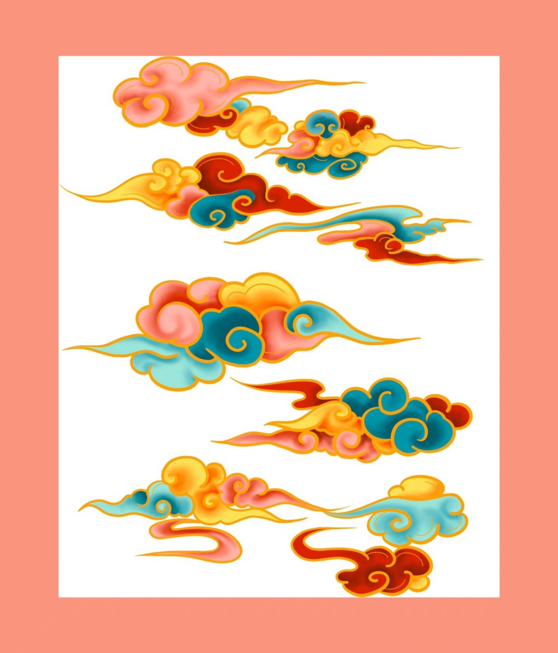 97合集30/国潮祥云敦煌祥云免扣png素材分 99今天为小伙伴们带了