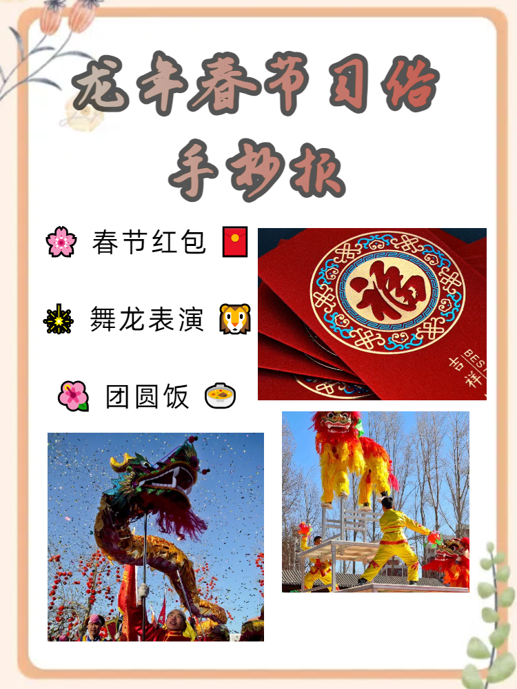 龙年春节习俗手抄报 今天给大家分享龙年春节习俗手抄报如何做.