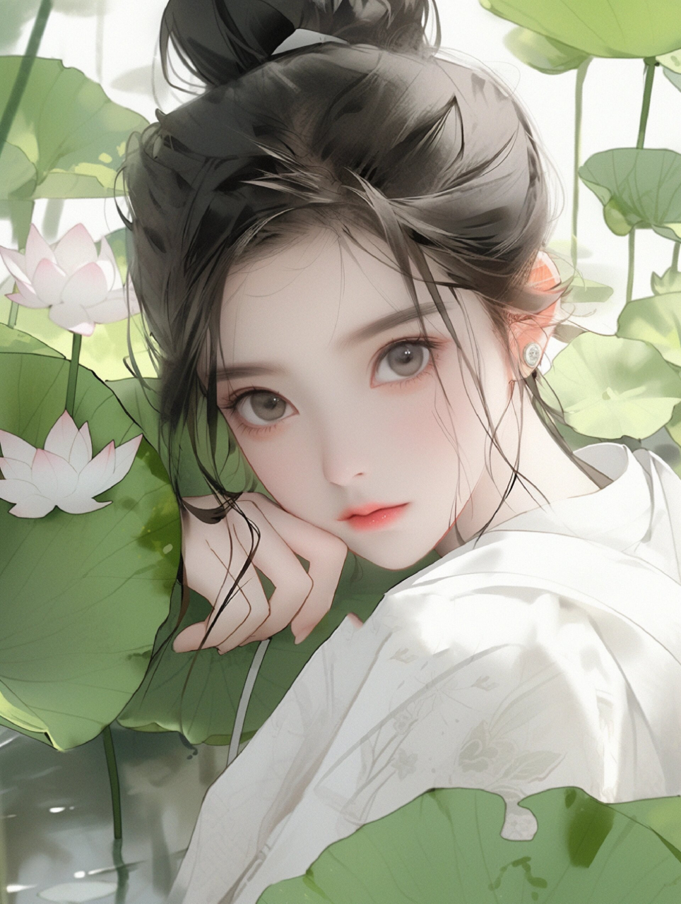 荷花篇二|汉服|荷花古风美女唯美壁纸头像 江南何采莲,莲叶何田田.