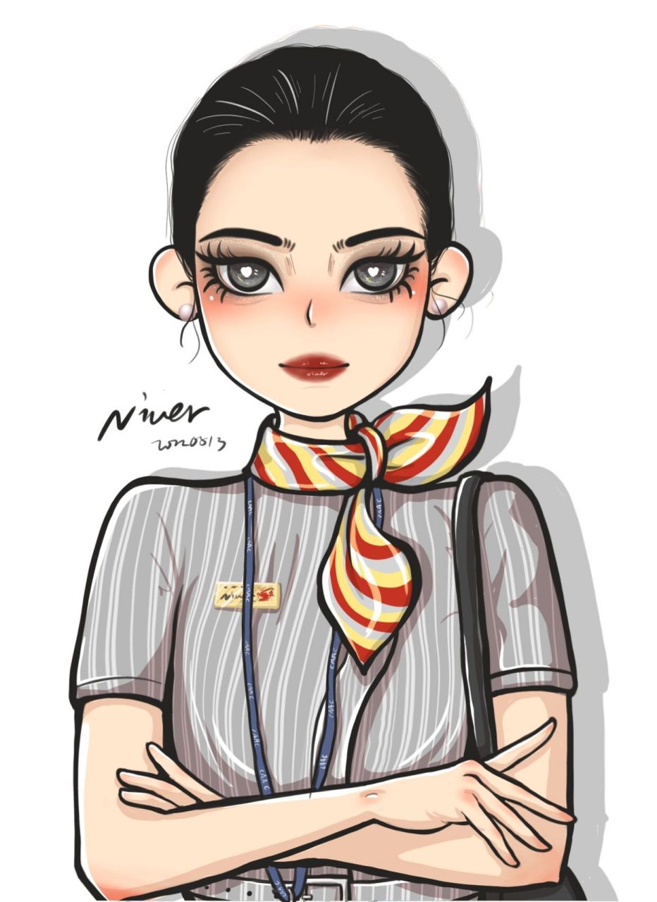 空乘头像——8l 海航国际灰,咋眼神看着有点凶呐这个小姐姐看着有点难