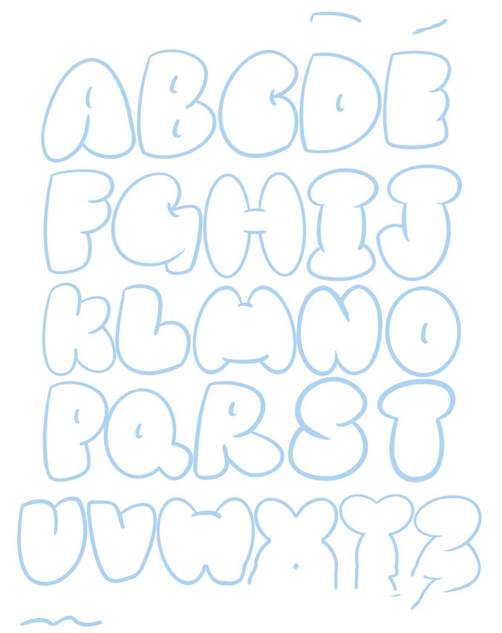 泡泡01字母表     字母涂鸦 泡泡01字母表 原创字母表 不可以74