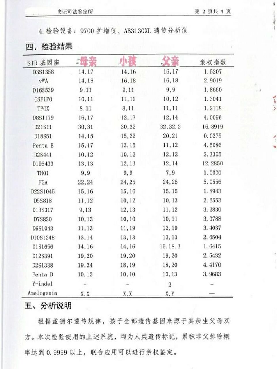 手把手教你看懂亲子鉴定报告书 亲子鉴定报告非常专业,需要一定的专业