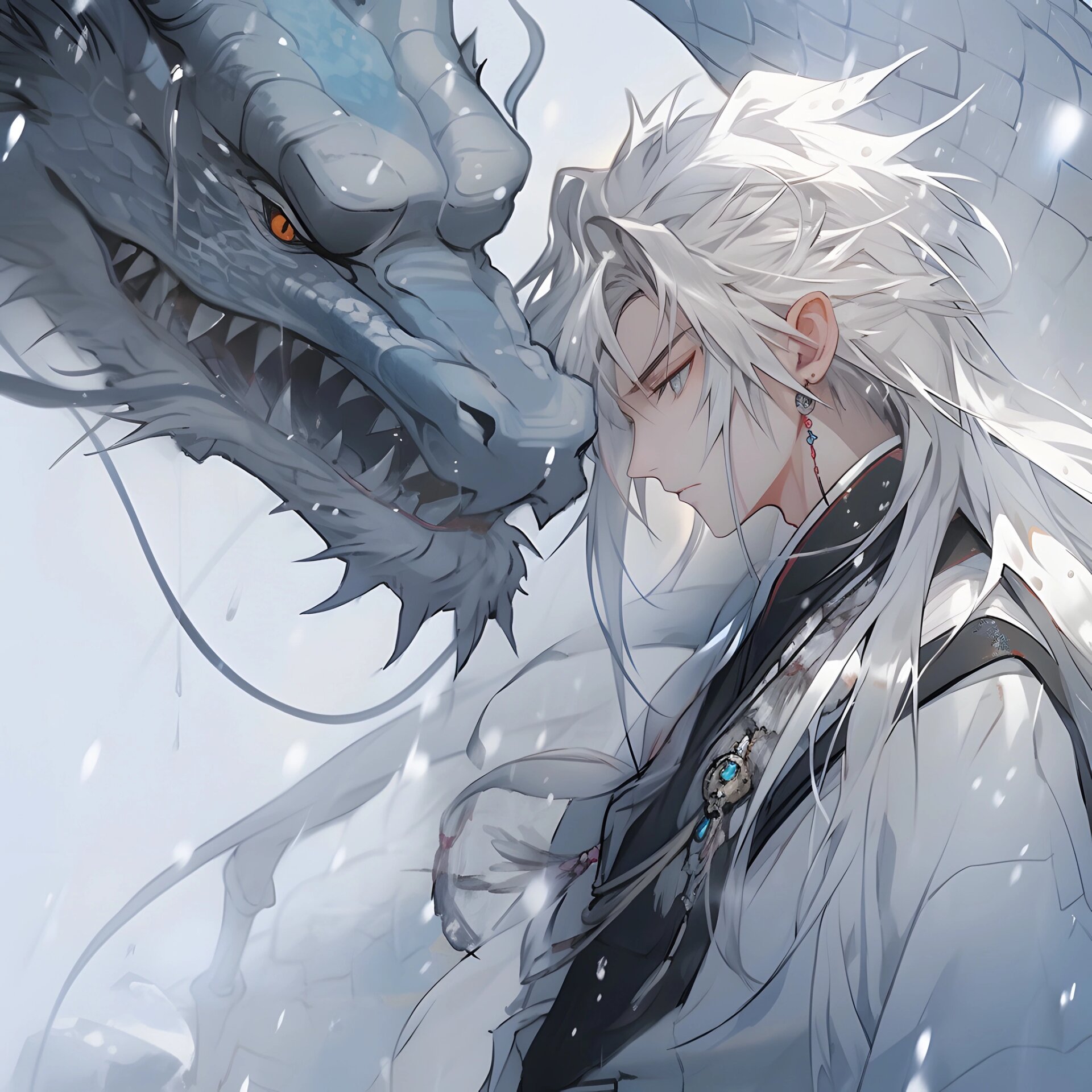 帅气男生头像|帅气龙少年3——白色冰雪系