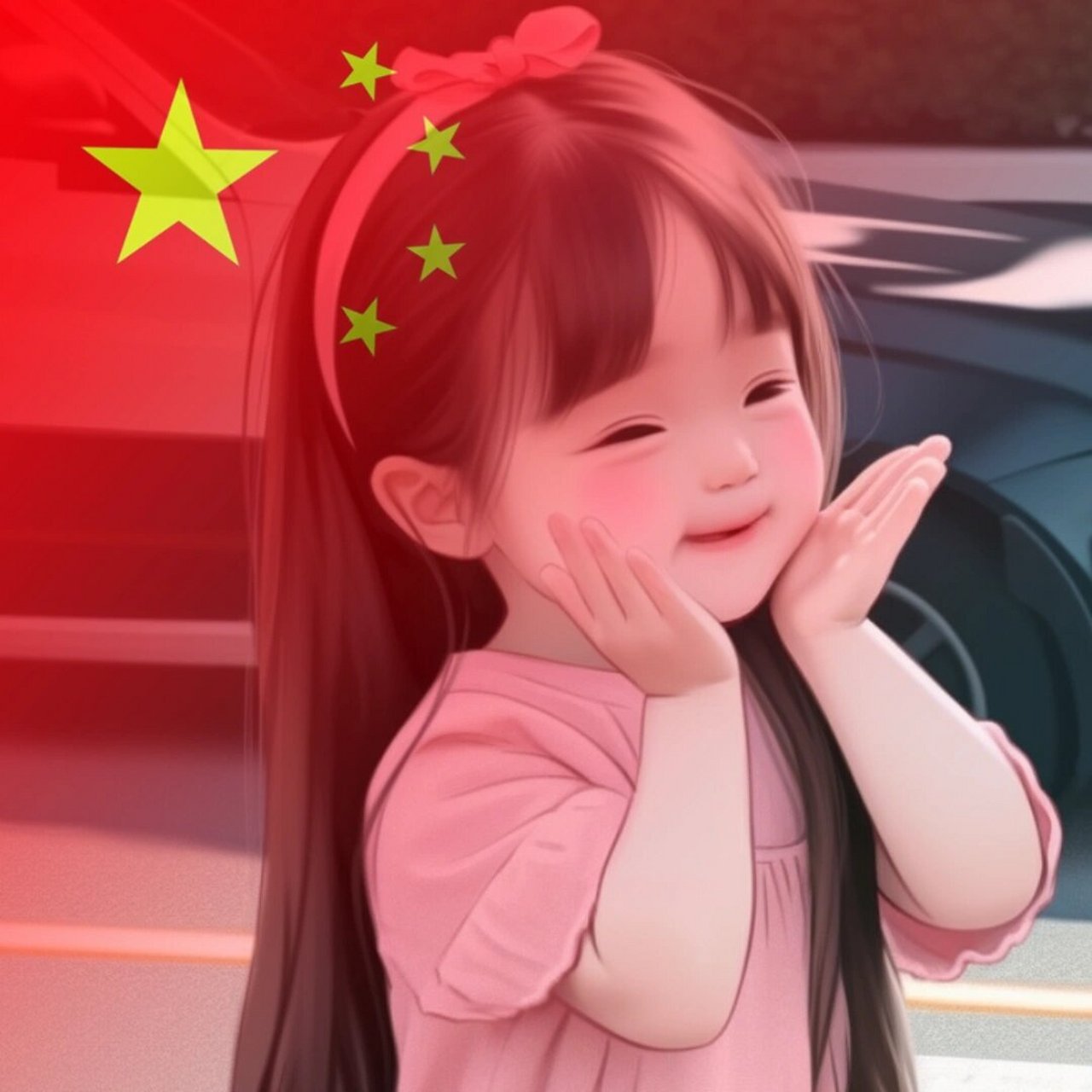 中国红动漫头像女图片