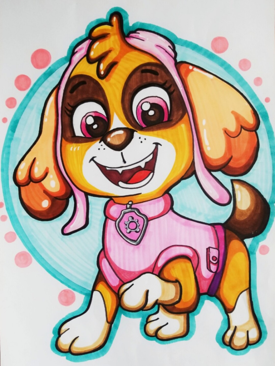 卡通动漫 #汪汪队立大功#动漫动物#天天#儿童画#马克笔卡通#创意美术