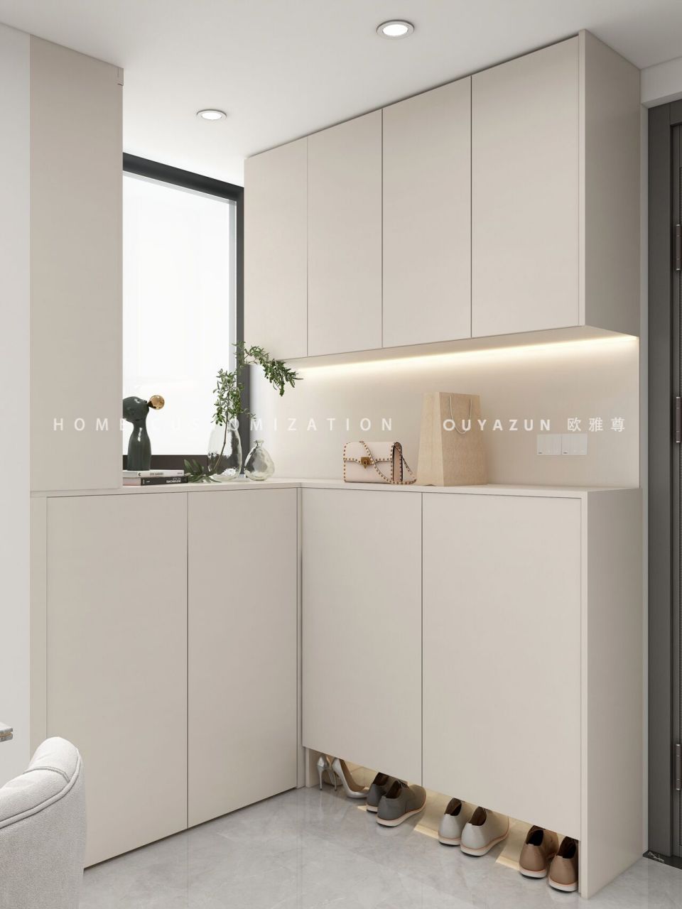 能装又好看的入户转角玄关鞋柜|附尺寸97 166沿墙定制l型转角鞋柜