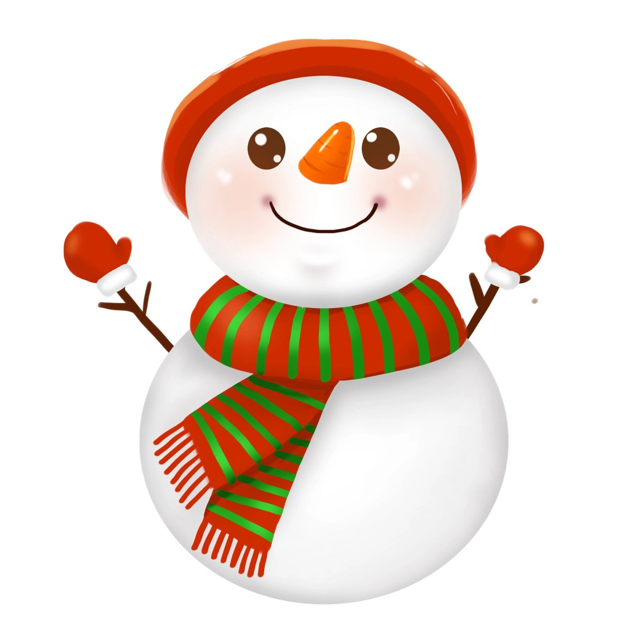 99今日分享啦 93彩色手绘卡通可爱雪人冬天冬季元素png素材 93