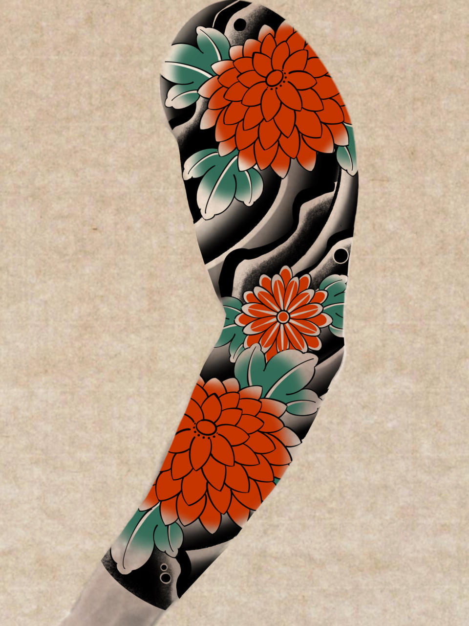 又又是日式老传统花臂,手稿 今天是菊花,般若和祈祷之手05 近期多