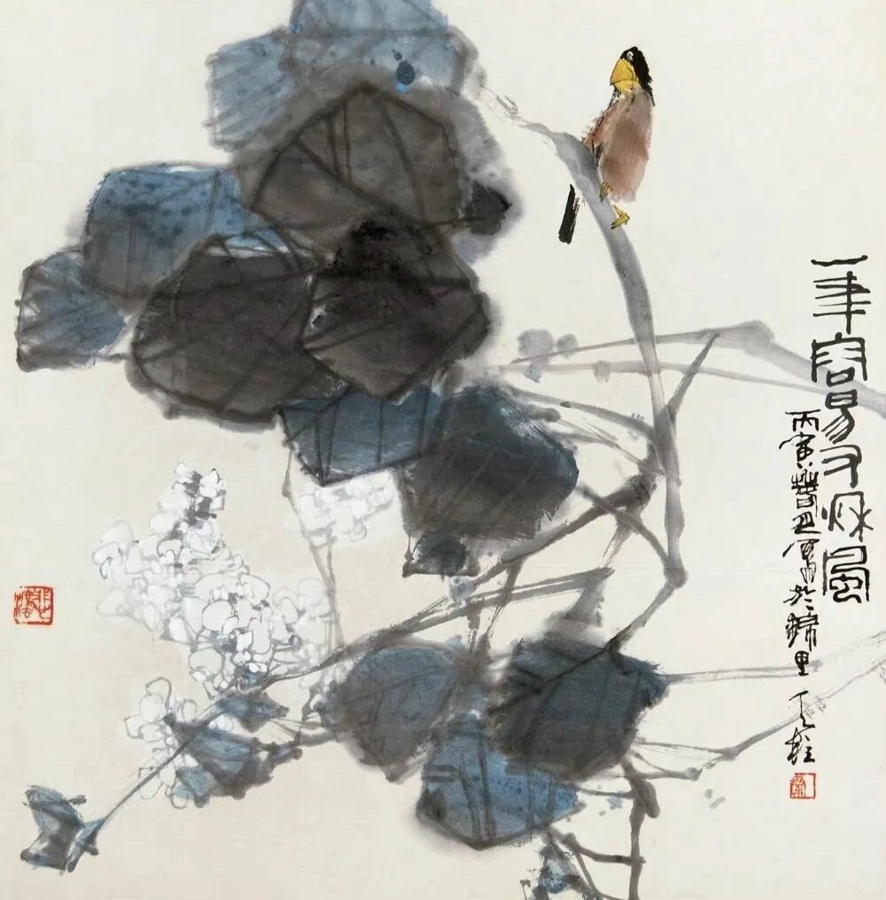 秦天柱(1952-)中国花鸟画领域一位旗帜性人物,其笔下的作品墨趣叭然
