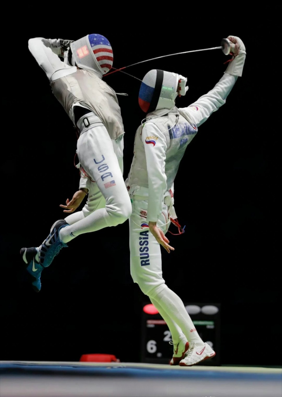 里约热内卢奥运会男子花剑团体半决赛,美国击剑手梅茵哈特 vs 俄罗斯