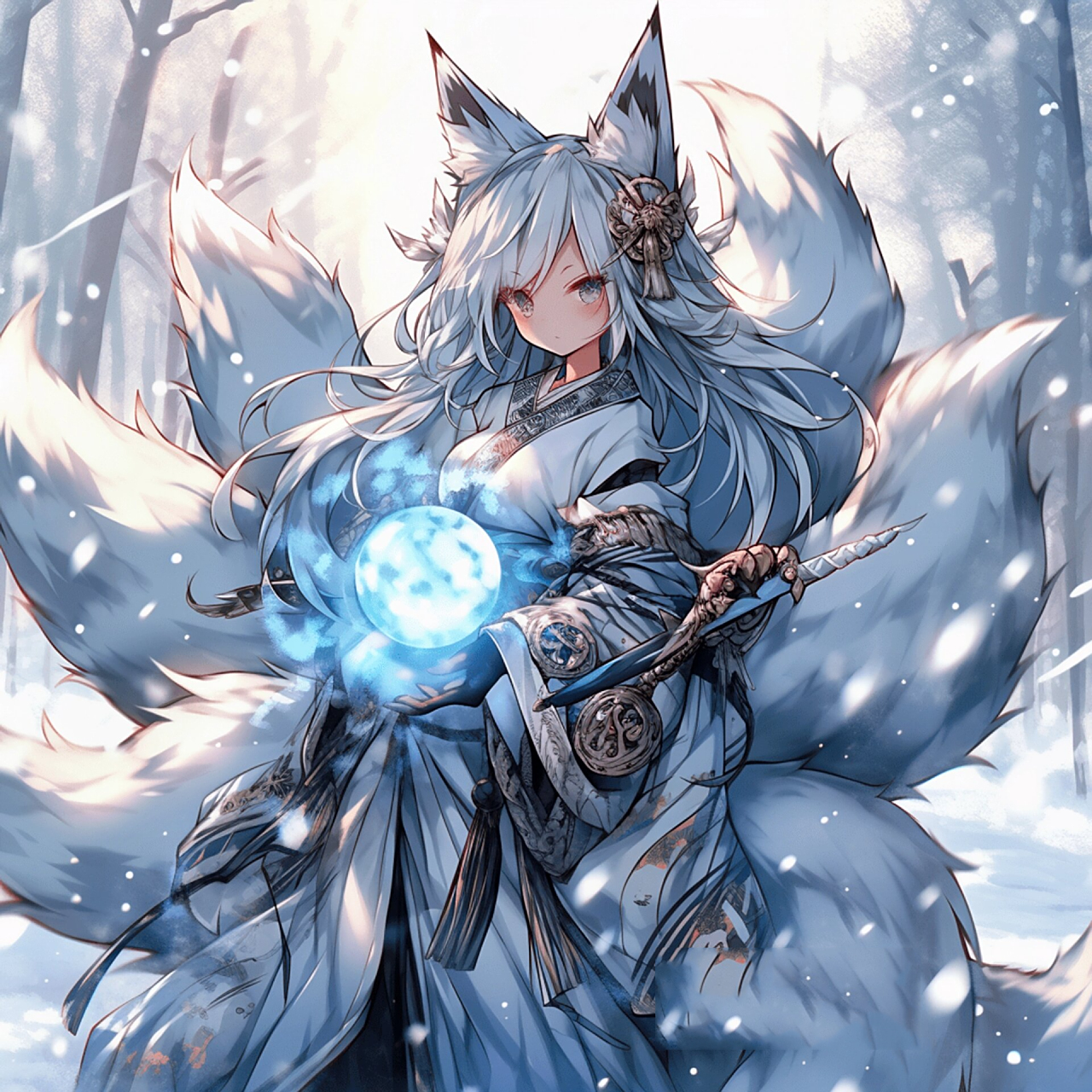 这么美的九尾狐女孩,你爱吗?|女生头像