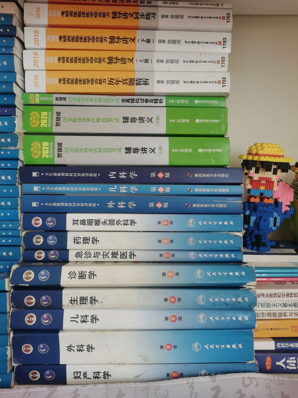 今天五一回家,看见我哥房间里放的整整齐齐的一堆书,我知道医学生要