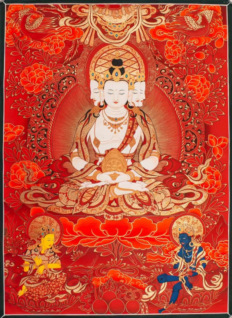 大日如来-属羊猴的本命佛 朱砂黄金绘制 大日如来   属羊  猴  本命佛